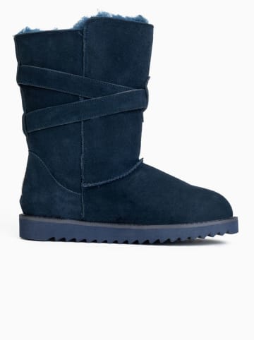 Gooce Leder-Winterstiefel "Huntspill Waterproof" in Dunkelblau