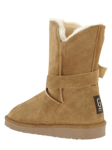 Gooce Leder-Winterstiefel "Blume" in Hellbraun