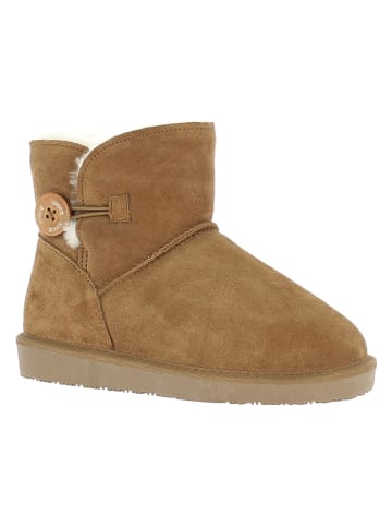 Gooce Skórzane botki zimowe "Crestone" w kolorze jasnobrązowym