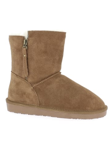 Gooce Leder-Winterboots "Tempe" in Hellbraun