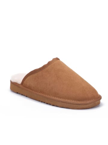 Gooce Wełniane kapcie "Emerald" w kolorze jasnobrązowym