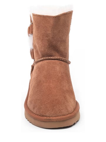 Gooce Leder-Winterboots "Shirley" in Hellbraun