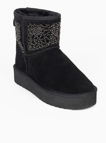 Gooce Leder-Winterboots "Lana" in Schwarz