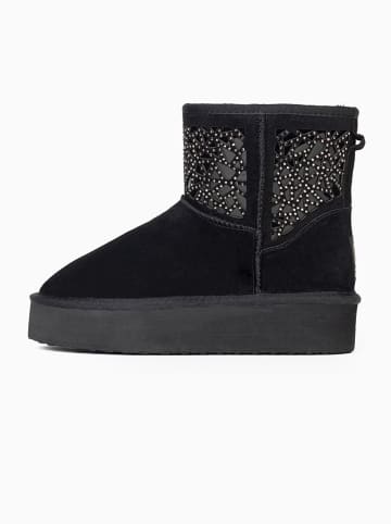 Gooce Leder-Winterboots "Lana" in Schwarz