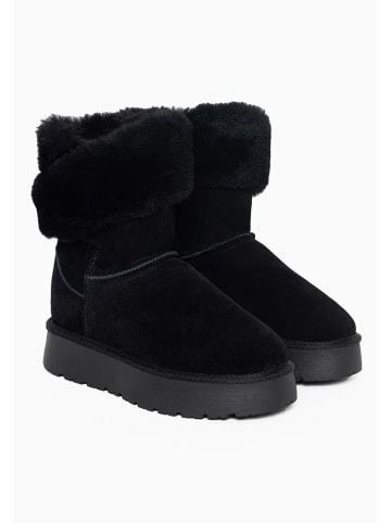 Gooce Skórzane botki zimowe "Beverly" w kolorze czarnym