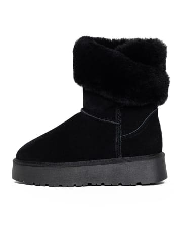 Gooce Skórzane botki zimowe "Beverly" w kolorze czarnym