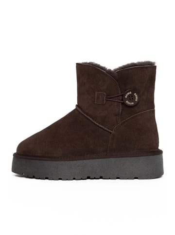 Gooce Leder-Winterboots "Crestone" in Braun