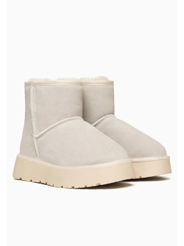 Gooce Leder-Winterboots "Thimble" in Creme