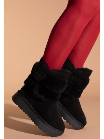 Gooce Leder-Winterstiefel "Bella" in Schwarz