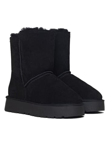 Gooce Skórzane botki zimowe "Tempe" w kolorze czarnym