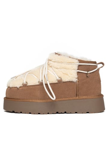 Gooce Leder-Winterboots "Willem" in Hellbraun