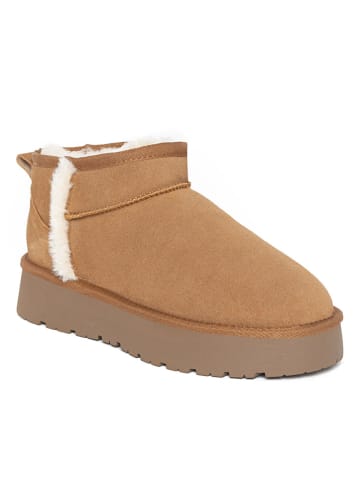 Gooce Leder-Winterboots "Wizz" in Hellbraun