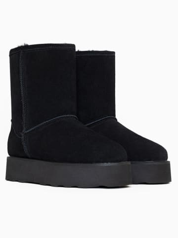 Gooce Skórzane kozaki zimowe "Sawel Waterproof" w kolorze czarnym