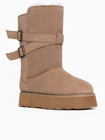 Gooce Leder-Winterstiefel "Huntspill Waterproof" in Beige