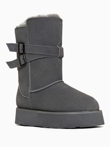 Gooce Leder-Winterstiefel "Huntspill Waterproof" in Grau