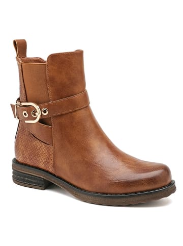 Sixth Sens Botki w kolorze jasnobrązowym