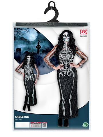 Carnival Party Kostümkleid "SKELETT" in Schwarz