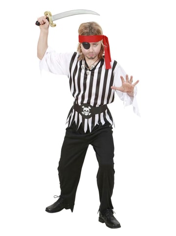 Carnival Party 4tlg. Kostüm "Pirat" in Schwarz/ Weiß