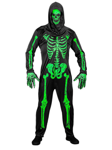 Carnival Party 3-częściowy kostium "NEON SKELETON" w kolorze czarno-zielonym