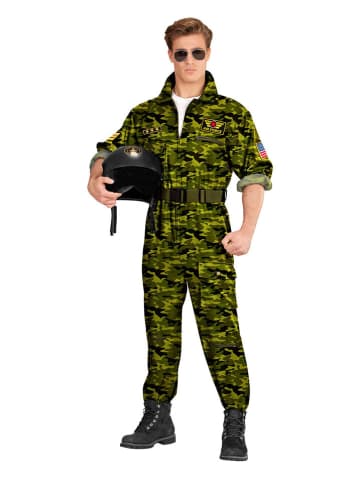 Carnival Party 2-delig kostuum "Straaljagerpiloot" kaki