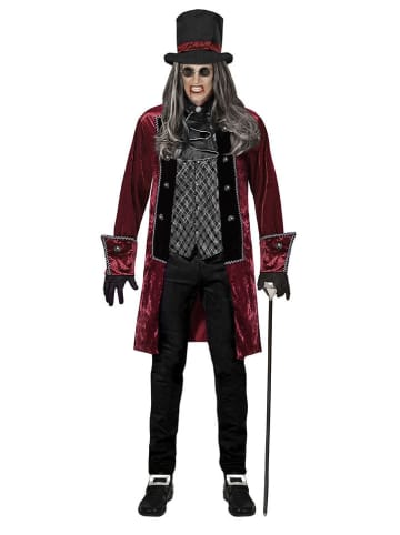 Carnival Party 4-delig kostuum "VICTORIAANSE VAMPIER" zwart/rood