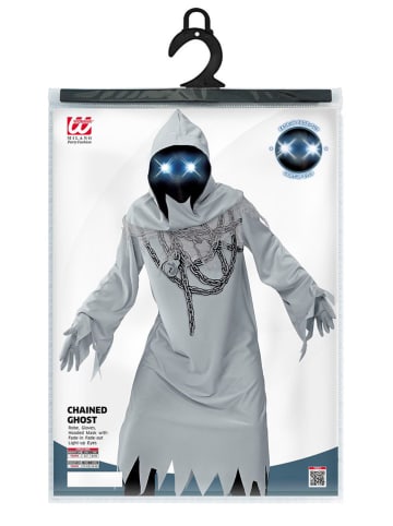 Carnival Party 5tlg. Kostüm  "GEIST IN KETTEN" in Hellgrau