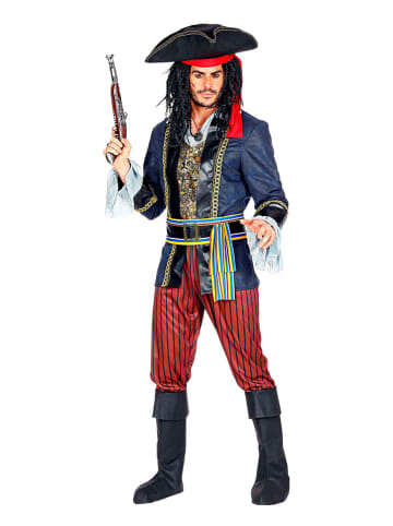 Carnival Party 6tlg. Kostüm "Piratenkapitän" in Bordeaux/ Blau