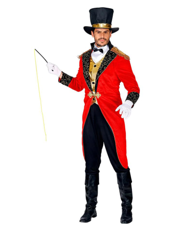 Carnival Party 6-delig kostuum "Circus Stalmeester" rood/zwart