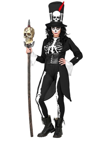 Carnival Party 4-delig kostuum "VOODOO PRIESTERES" zwart