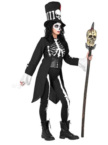 Carnival Party 4tlg. Kostüm "VOODOO PRIESTERIN" in Schwarz