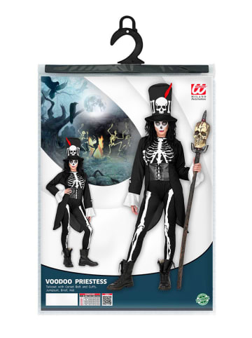 Carnival Party 4tlg. Kostüm "VOODOO PRIESTERIN" in Schwarz