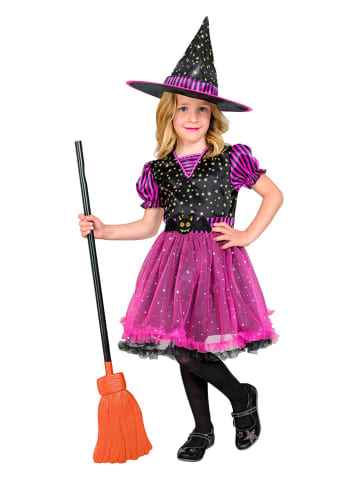 Carnival Party 2tlg. Kostüm "Hexe" in Pink/ Schwarz