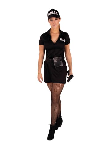 Carnival Party 3tlg. Kostüm "Swat Lady" in Schwarz