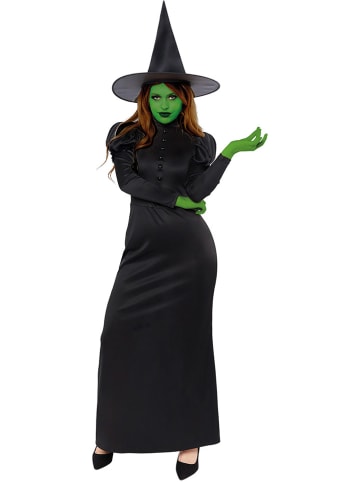 Carnival Party 2tlg. Kostüm "Böse Hexe" in Schwarz