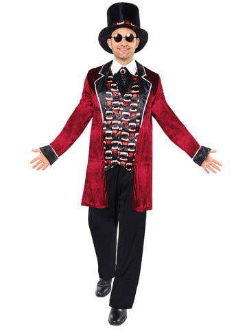 Carnival Party 2-delig kostuum "Midnight vampire" rood/zwart