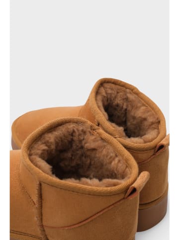 trendyol Botki zimowe w kolorze jasnobrązowym