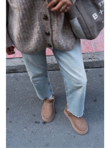 trendyol Leder-Ankle-Boots in Braun