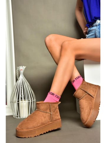 trendyol Leren enkelboots lichtbruin