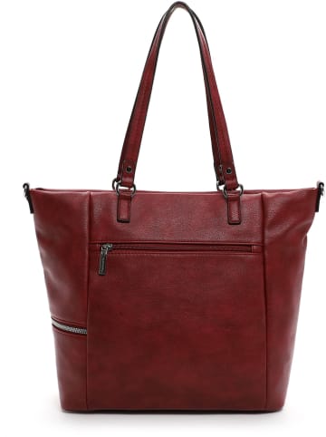 Tamaris Schultertasche "Nele" in Dunkelrot - (B)43 x (H)32 x (T)16 cm