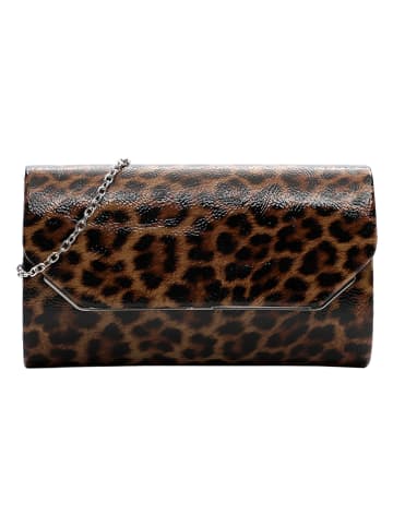 Tamaris Clutch "Amalia Finish" in Hellbraun/ Schwarz - (B)22 x (H)13  x (T)4 cm
