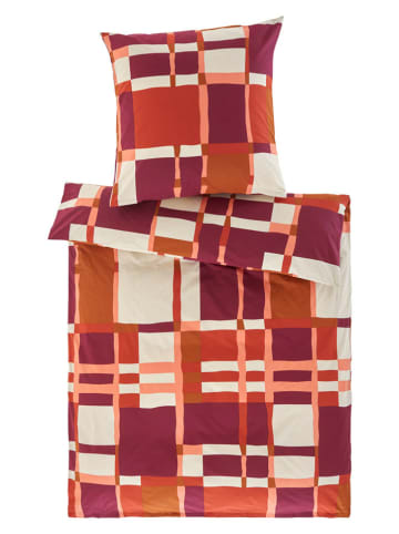 heine home Renforcé-Bettwäsche-Set in Rot/ Orange