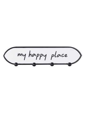 heine home Hakenleiste in Weiß/ Schwarz - (B)49 x (H)12,5 x (T)4 cm