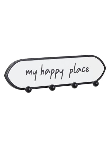 heine home Hakenleiste in Weiß/ Schwarz - (B)49 x (H)12,5 x (T)4 cm