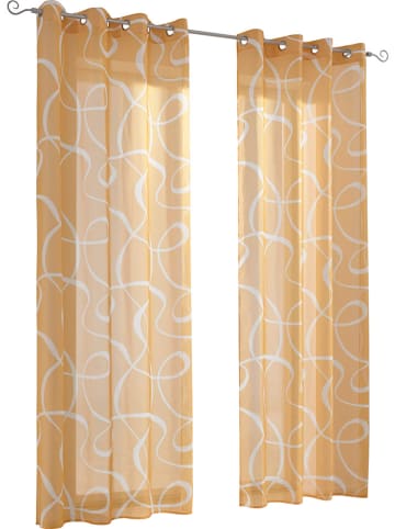 heine home 2er-Set: Dekoschals in Gelb/ Weiß