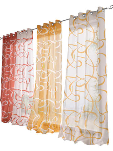 heine home 2er-Set: Dekoschals in Gelb/ Weiß