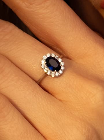 OR ÉCLAT Witgouden ring "Bleu merveilleux" met edelstenen