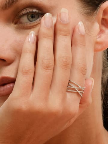 DIAMANTA Witgouden ring "Entrelacs lumineux" met diamanten