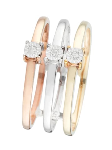 CARATELLI Gouden/roségouden/witgouden ring "Bario" met diamanten