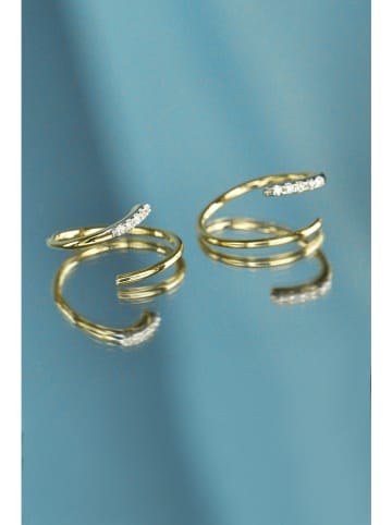 DIAMANTA Gouden oorhangers "Joli tourbillon diamant" met diamanten