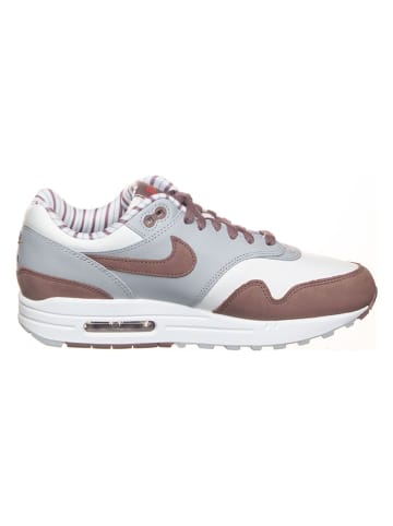 Nike Sportswear Leder-Sneakers "Air Max 1 Premium" in Weiß/ Grau/ Lila